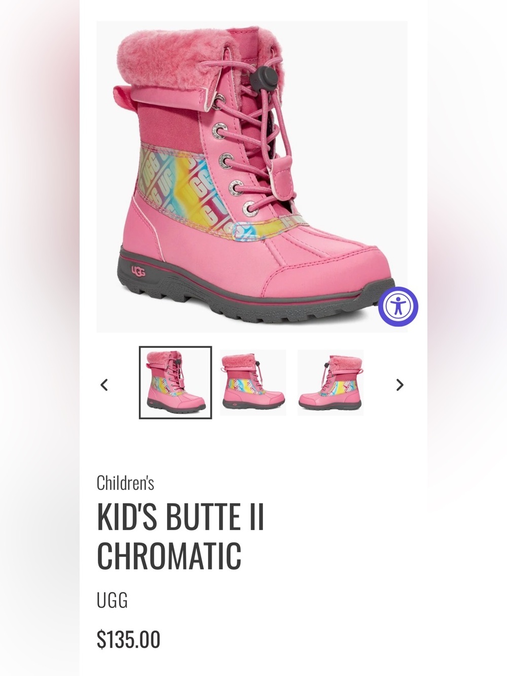 Ugg GIRLS' BUTTE II CHROMATIC boots